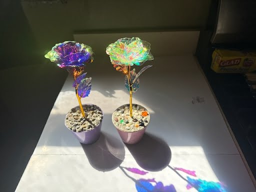 Blue Tupac Rose Variation - Handcrafted concrete art piece