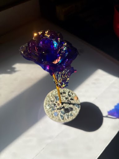 Pink Tupac Rose Variation - Handcrafted concrete art piece