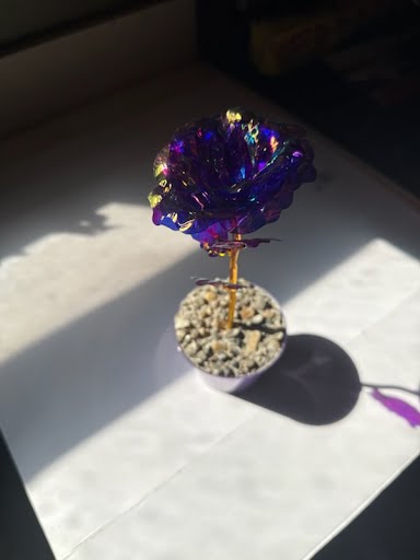 Pink Tupac Rose Variation - Handcrafted concrete art piece