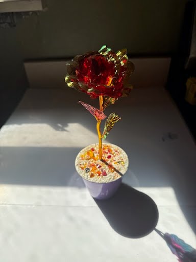 Special Tupac Rose Variation - Handcrafted concrete art piece