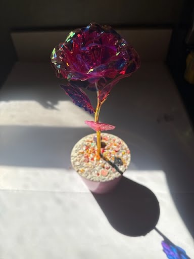 Special Tupac Rose Variation - Handcrafted concrete art piece