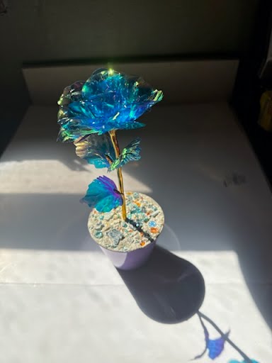 Special Tupac Rose Variation - Handcrafted concrete art piece