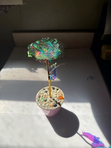 Special Tupac Rose Variation - Handcrafted concrete art piece